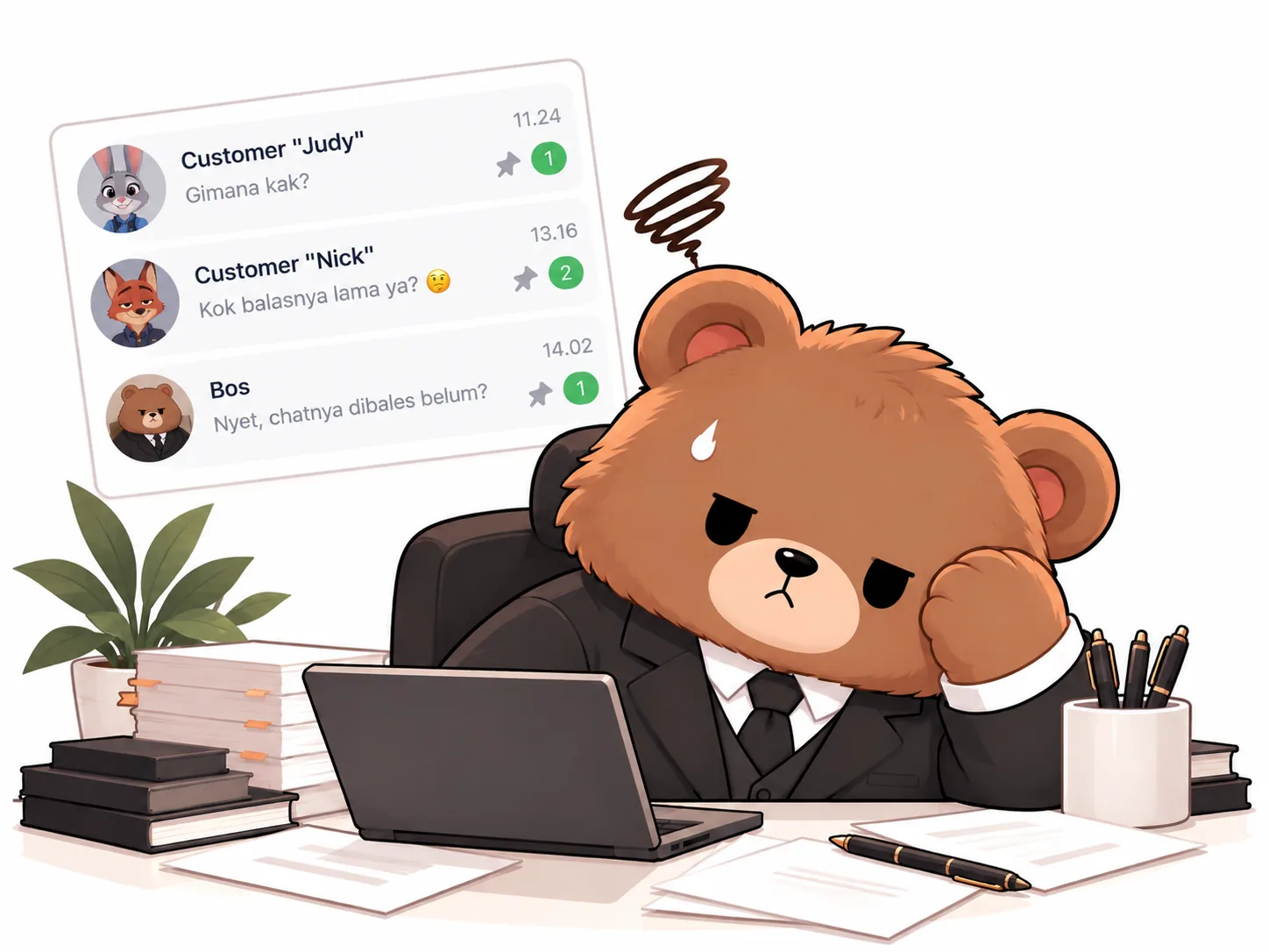 Customers start asking why replies are slow, and the boss is asking too.